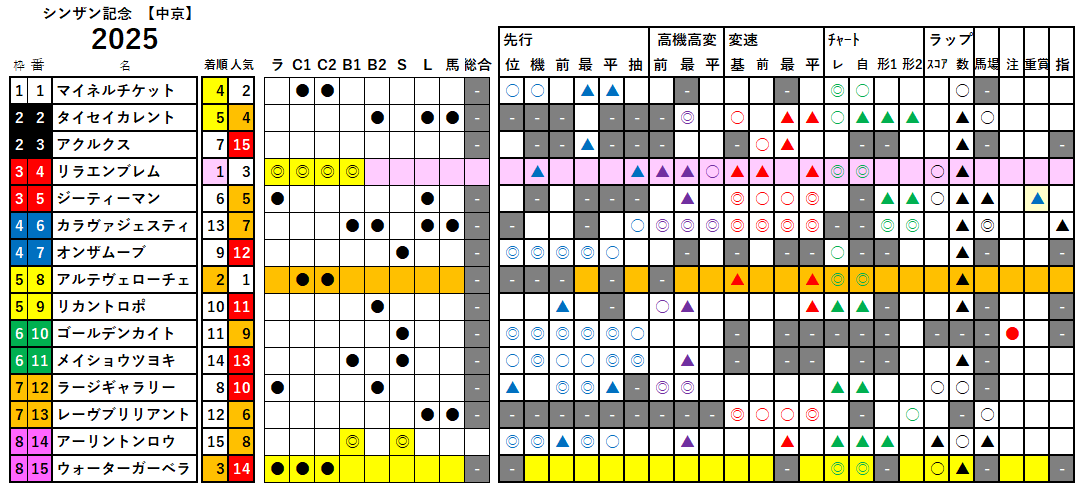 シンザン記念　検証データ　2025